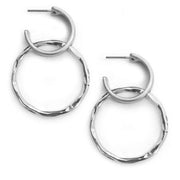 Worn Double Hoop Earrings-Accessories - Jewelry-Three:Twelve