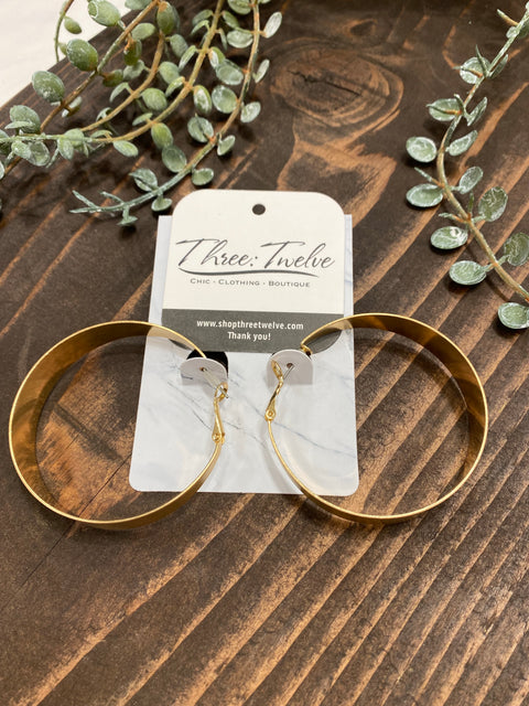 Statement Metal Hoop Earrings-Accessories - Jewelry-Three:Twelve